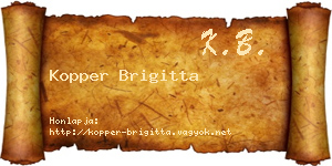 Kopper Brigitta névjegykártya